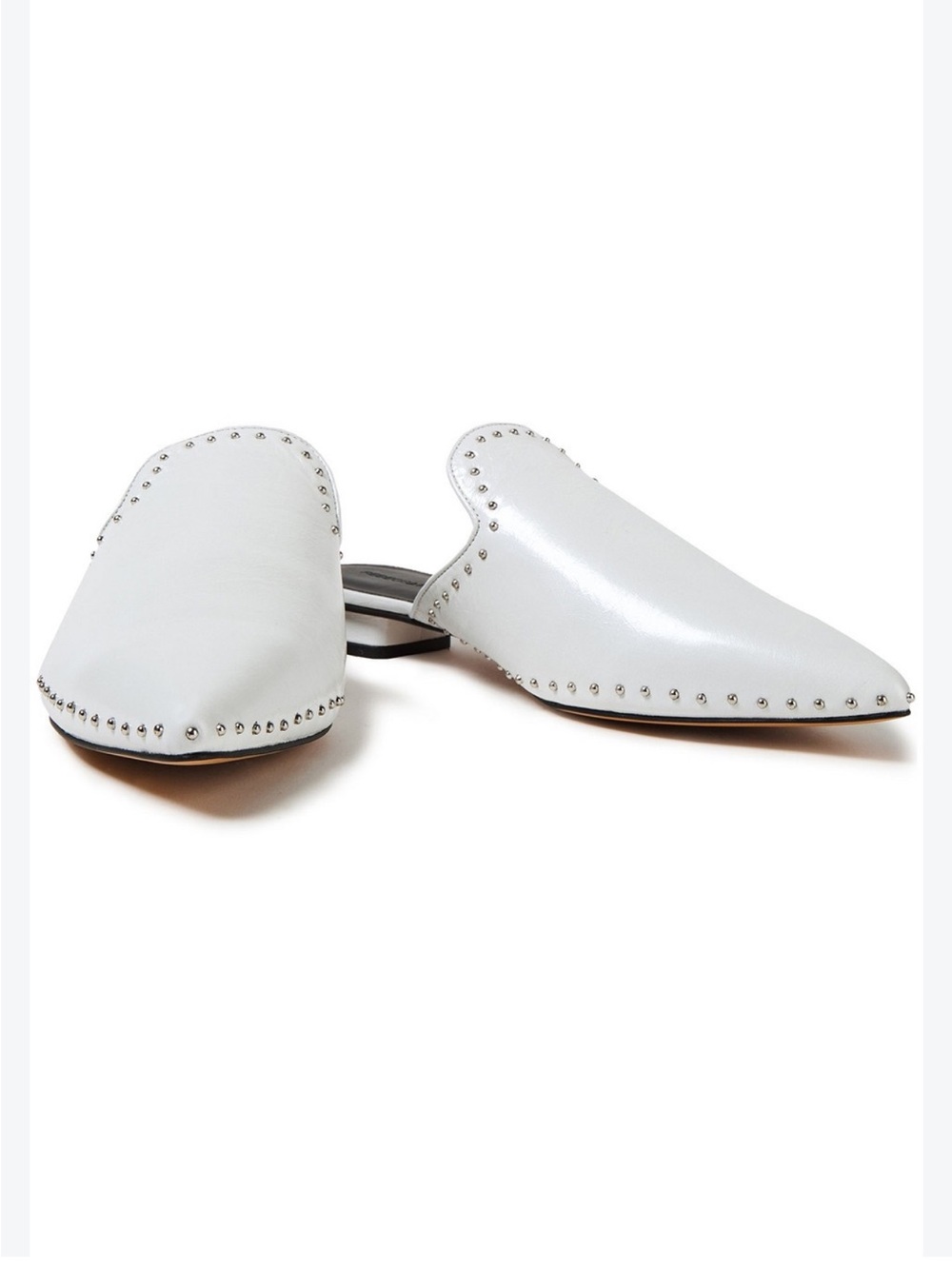 Rebecca Minkoff Chamille White Studded Leather Mules